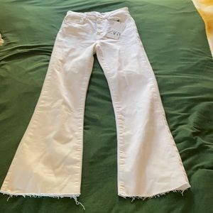 size 25 zara white flare jeans